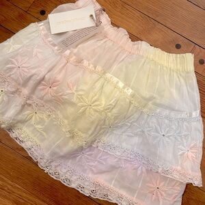 BNWT loveshackfancy pastel tully skirt tie dye